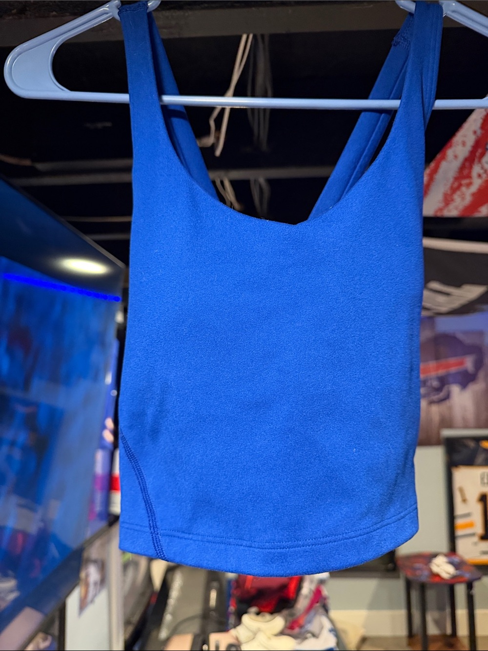 Blue Scoop Neck Crop Tank Top Gilly hicks brand